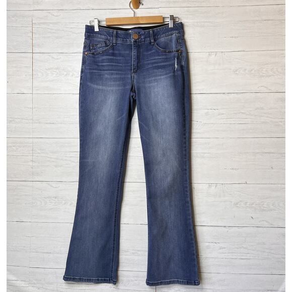 Democracy Jeans Womens Size 8 Blue Ab Solution Bootcut Flare Denim Stretch - Picture 1 of 16